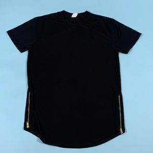 Long Fit Black T